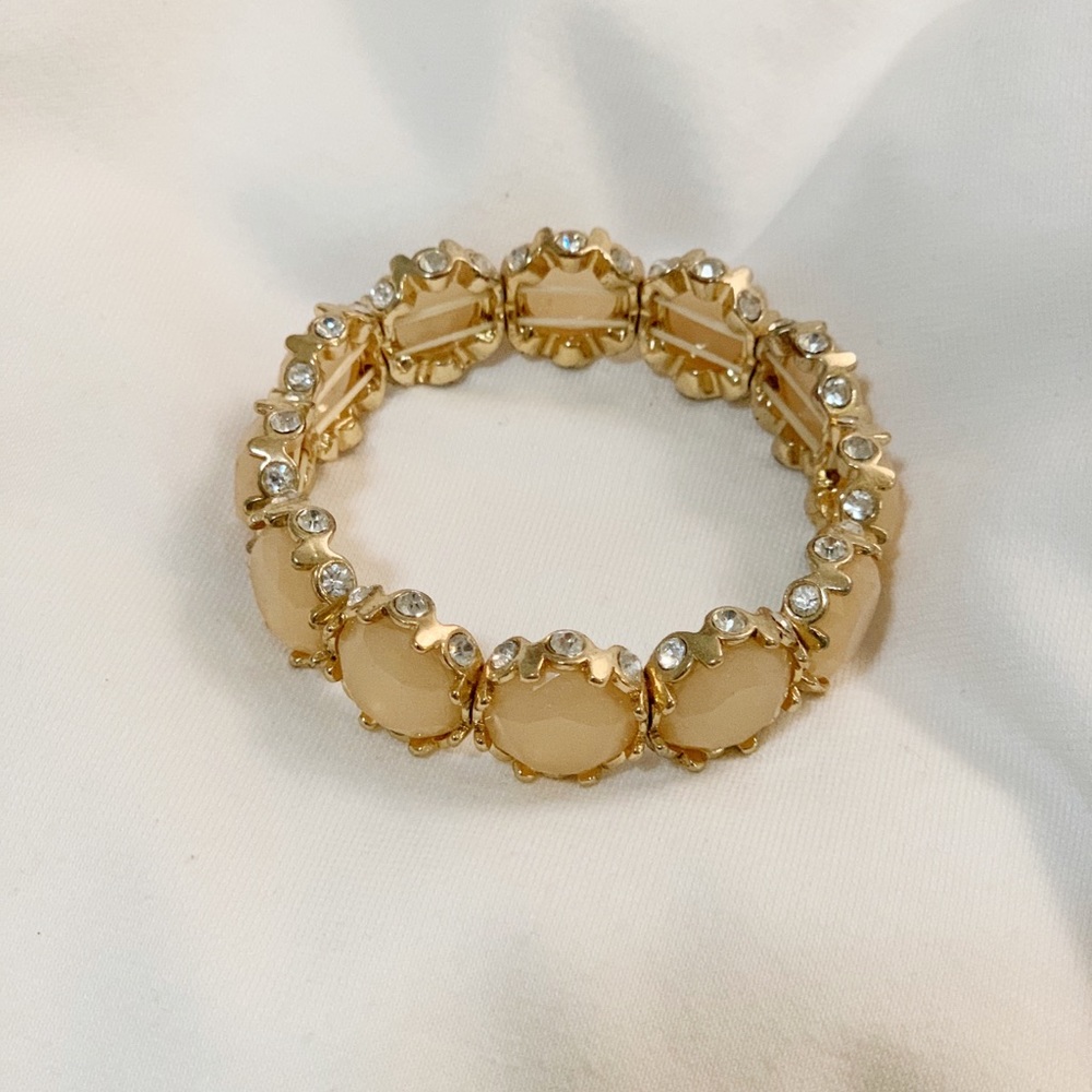 Peach and gold bauble bracelet